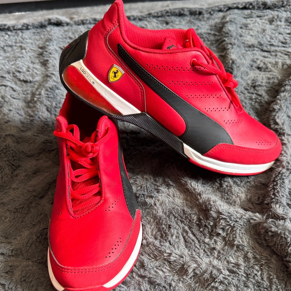 Puma Ferrari Red and Black Driving Sneakers